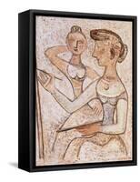 The Painter (With a Model)-Massimo Campigli-Framed Stretched Canvas