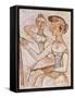 The Painter (With a Model)-Massimo Campigli-Framed Stretched Canvas