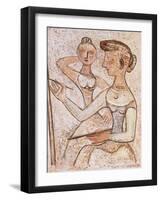 The Painter (With a Model)-Massimo Campigli-Framed Giclee Print