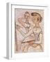 The Painter (With a Model)-Massimo Campigli-Framed Giclee Print