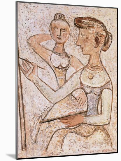 The Painter (With a Model)-Massimo Campigli-Mounted Giclee Print