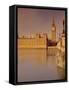 The Palace of Westminster and Big Ben, Across the River Thames, London, England, UK-John Miller-Framed Stretched Canvas