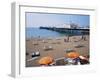 The Palace Pier and Beach, Brighton, Sussex, England, United Kingdom-Roy Rainford-Framed Photographic Print