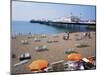 The Palace Pier and Beach, Brighton, Sussex, England, United Kingdom-Roy Rainford-Mounted Photographic Print