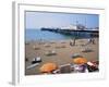 The Palace Pier and Beach, Brighton, Sussex, England, United Kingdom-Roy Rainford-Framed Photographic Print