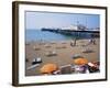 The Palace Pier and Beach, Brighton, Sussex, England, United Kingdom-Roy Rainford-Framed Photographic Print