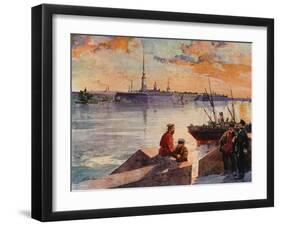 The Palace Quay of the Neva-Frederic De Haenen-Framed Giclee Print