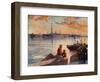 The Palace Quay of the Neva-Frederic De Haenen-Framed Giclee Print