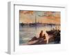 The Palace Quay of the Neva-Frederic De Haenen-Framed Giclee Print