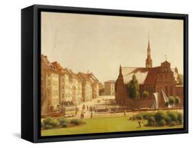 The Palace Square and Holmens Kirke, Copenhagen-Constantin Hansen-Framed Stretched Canvas