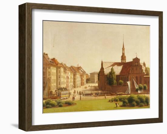 The Palace Square and Holmens Kirke, Copenhagen-Constantin Hansen-Framed Giclee Print