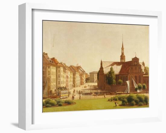 The Palace Square and Holmens Kirke, Copenhagen-Constantin Hansen-Framed Giclee Print