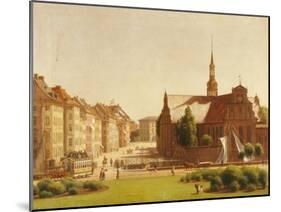 The Palace Square and Holmens Kirke, Copenhagen-Constantin Hansen-Mounted Giclee Print