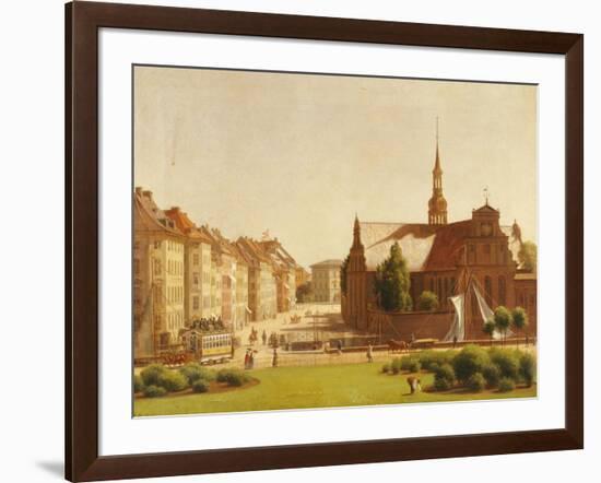 The Palace Square and Holmens Kirke, Copenhagen-Constantin Hansen-Framed Giclee Print