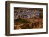 The Palace Walls of Mehrangarh Fort Towering over the Blue Rooftops in Jodhpur, the Blue City-Laura Grier-Framed Photographic Print