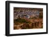 The Palace Walls of Mehrangarh Fort Towering over the Blue Rooftops in Jodhpur, the Blue City-Laura Grier-Framed Photographic Print