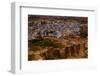 The Palace Walls of Mehrangarh Fort Towering over the Blue Rooftops in Jodhpur, the Blue City-Laura Grier-Framed Photographic Print