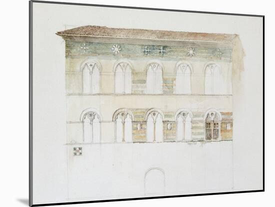 The Palazzo Gambacorti, Pisa, 27 - 30 April 1872 (Watercolour over Graphite on Wove Paper)-John Ruskin-Mounted Giclee Print