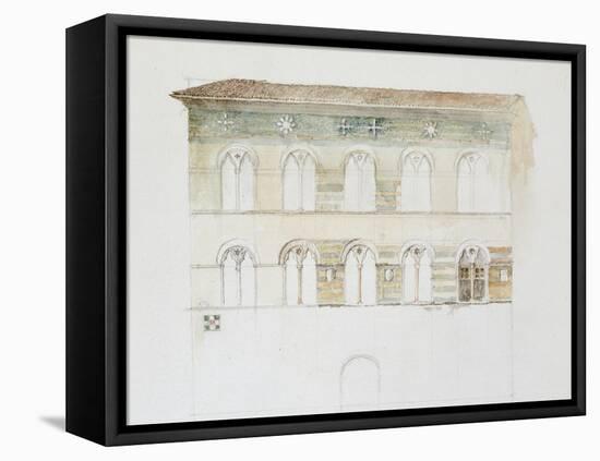 The Palazzo Gambacorti, Pisa, 27 - 30 April 1872 (Watercolour over Graphite on Wove Paper)-John Ruskin-Framed Stretched Canvas