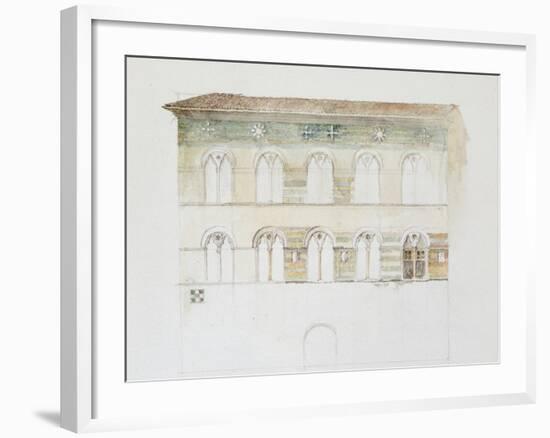 The Palazzo Gambacorti, Pisa, 27 - 30 April 1872 (Watercolour over Graphite on Wove Paper)-John Ruskin-Framed Giclee Print