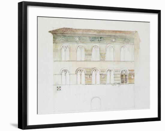 The Palazzo Gambacorti, Pisa, 27 - 30 April 1872 (Watercolour over Graphite on Wove Paper)-John Ruskin-Framed Giclee Print