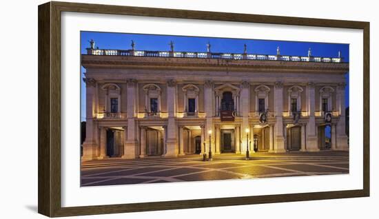 The Palazzo Nuovo of the Capitoline Museums, on the Piazza Del Campidoglio at Night, Rome-Cahir Davitt-Framed Photographic Print