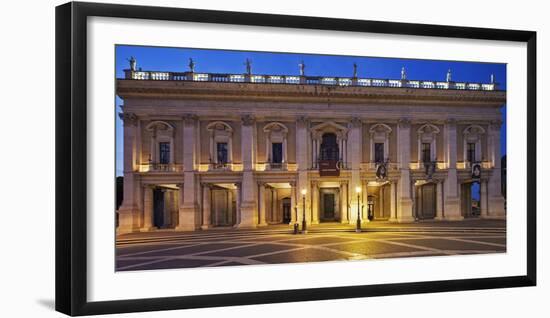 The Palazzo Nuovo of the Capitoline Museums, on the Piazza Del Campidoglio at Night, Rome-Cahir Davitt-Framed Photographic Print