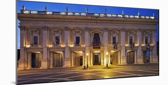 The Palazzo Nuovo of the Capitoline Museums, on the Piazza Del Campidoglio at Night, Rome-Cahir Davitt-Mounted Photographic Print