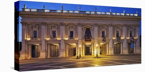 The Palazzo Nuovo of the Capitoline Museums, on the Piazza Del Campidoglio at Night, Rome-Cahir Davitt-Stretched Canvas