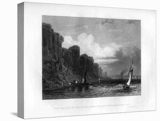 The Palisade Rocks on the Hudson River, West Bank, New York, 1855-null-Stretched Canvas