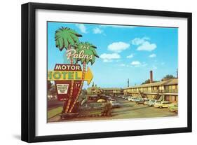 The Palms Motor Hotel, Vintage Motel-null-Framed Art Print
