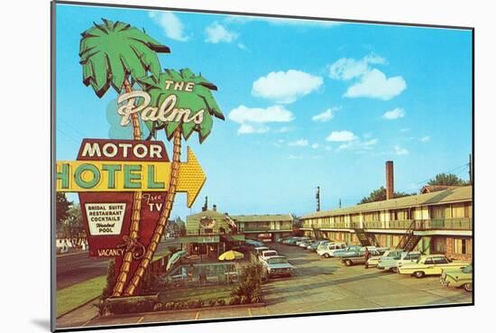 The Palms Motor Hotel, Vintage Motel-null-Mounted Art Print