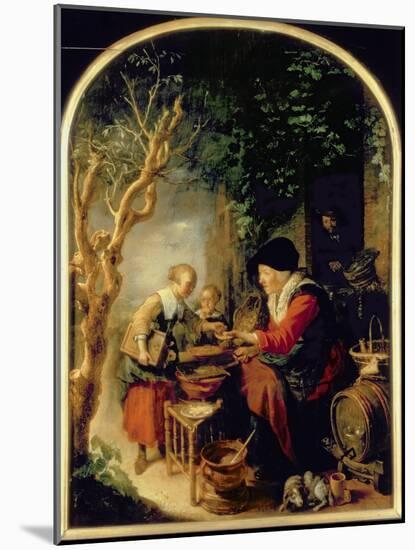 The Pancake Seller, 1650-55 (Oil on Panel)-Gerrit or Gerard Dou-Mounted Giclee Print