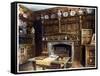 The Panelled Study at Groombridge Place, Kent, 1910-Edwin Foley-Framed Stretched Canvas