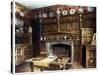 The Panelled Study at Groombridge Place, Kent, 1910-Edwin Foley-Stretched Canvas