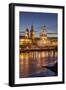 The Panorama of Dresden in Saxony with the River Elbe in the Foreground.-David Bank-Framed Photographic Print