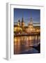 The Panorama of Dresden in Saxony with the River Elbe in the Foreground.-David Bank-Framed Photographic Print