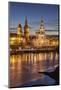 The Panorama of Dresden in Saxony with the River Elbe in the Foreground.-David Bank-Mounted Photographic Print