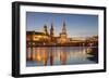 The Panorama of Dresden in Saxony with the River Elbe in the Foreground.-David Bank-Framed Photographic Print