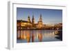 The Panorama of Dresden in Saxony with the River Elbe in the Foreground.-David Bank-Framed Photographic Print