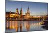 The Panorama of Dresden in Saxony with the River Elbe in the Foreground.-David Bank-Mounted Photographic Print