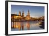 The Panorama of Dresden in Saxony with the River Elbe in the Foreground.-David Bank-Framed Photographic Print