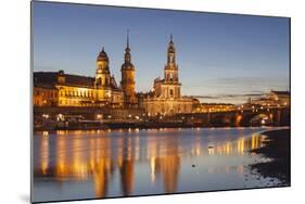 The Panorama of Dresden in Saxony with the River Elbe in the Foreground.-David Bank-Mounted Photographic Print