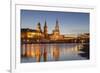 The Panorama of Dresden in Saxony with the River Elbe in the Foreground.-David Bank-Framed Photographic Print