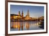 The Panorama of Dresden in Saxony with the River Elbe in the Foreground.-David Bank-Framed Photographic Print