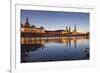 The Panorama of Dresden in Saxony with the River Elbe in the Foreground.-David Bank-Framed Photographic Print