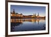 The Panorama of Dresden in Saxony with the River Elbe in the Foreground.-David Bank-Framed Photographic Print