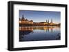 The Panorama of Dresden in Saxony with the River Elbe in the Foreground.-David Bank-Framed Photographic Print