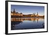 The Panorama of Dresden in Saxony with the River Elbe in the Foreground.-David Bank-Framed Photographic Print