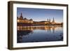 The Panorama of Dresden in Saxony with the River Elbe in the Foreground.-David Bank-Framed Photographic Print